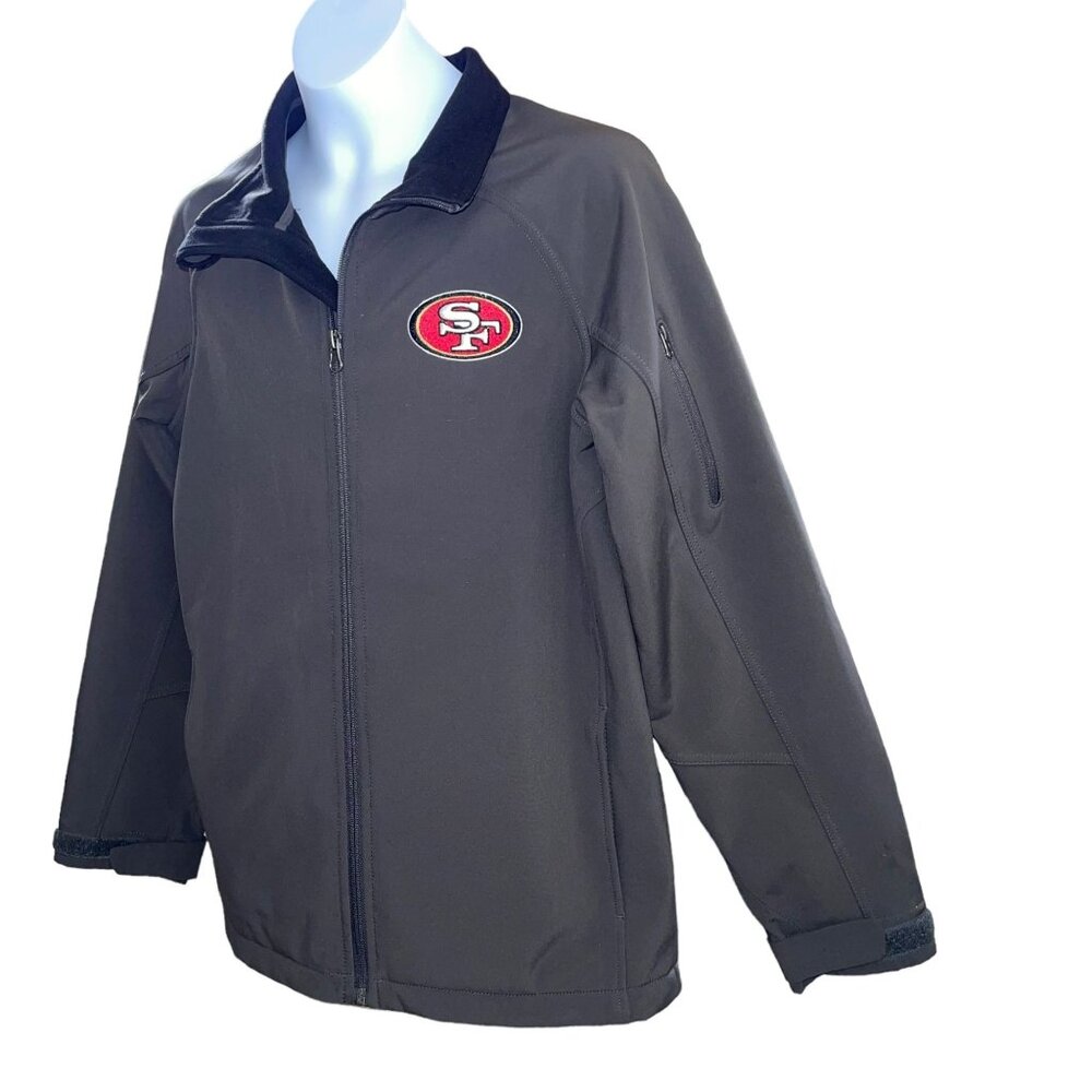 NFL Team Apparel San Francisco 49ers Jacket Boys M 10 12 Gray Embroidered Lined - Picture 5 of 10